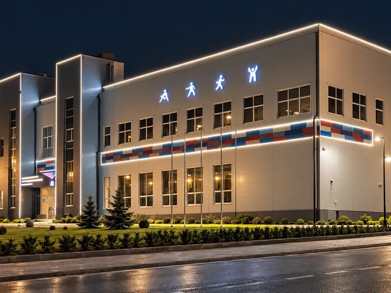 Контурная подсветка фасада — визуализация по изображению проекта